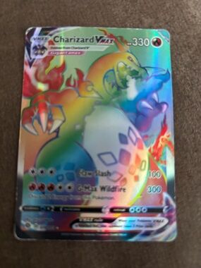 Pokemon Charizard VMAX Rainbow Holo Card - Multicolor